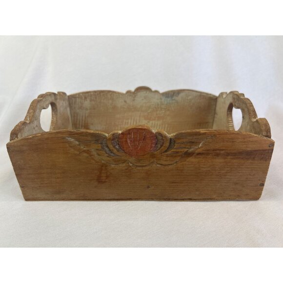 Unbranded Other - Vintage Handcrafted Wooden Heart Cutout Decorative Organizer Tray Box